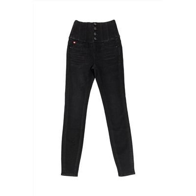 Vaquero skinny fit de tiro alto Negro