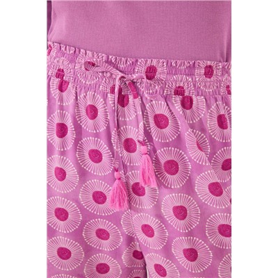 Pantalón largo viscosa estampado geométrico
