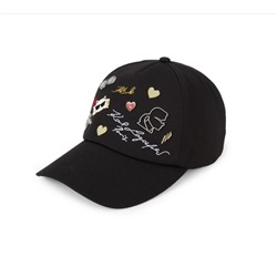 Karl Lagerfeld Paris Logo Charm Baseball Cap
