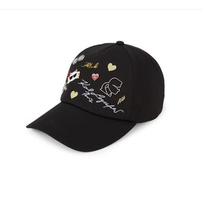 Karl Lagerfeld Paris Logo Charm Baseball Cap