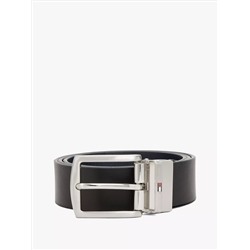 Reversible Flag Logo Loop Leather Belt