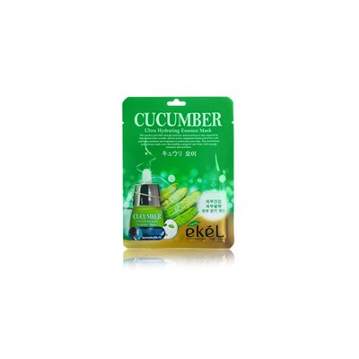 [EKEL] Маска для лица тканевая ОГУРЕЦ Cucumber Ultra Hydrating Essence Mask, 25 мл