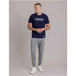 USA EMBOSSED PRINT JERSEY T-SHIRT