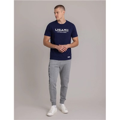 USA EMBOSSED PRINT JERSEY T-SHIRT
