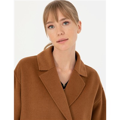 Camel Comfort Fit Kaşe Kaban