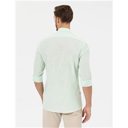 Yeşil Slim Fit Uzun Kollu Gömlek