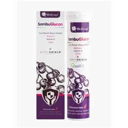 Medicago - Sambuglucan Efervesan - черная бузина, C (аскорбиновая кислота), D3 (холекальциферол), 20 шипучих таблеток