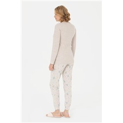 Kadın Gri Melanj Pijama Takımı