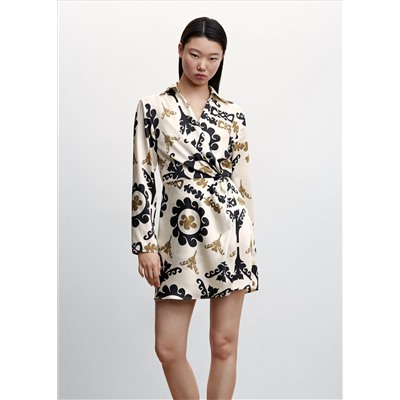 Vestido satinado estampado
