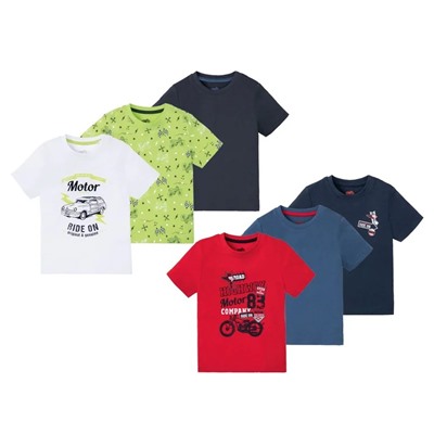 LUPILU® Kleinkinder Jungen T-Shirts, 3 Stück, aus reiner Baumwolle