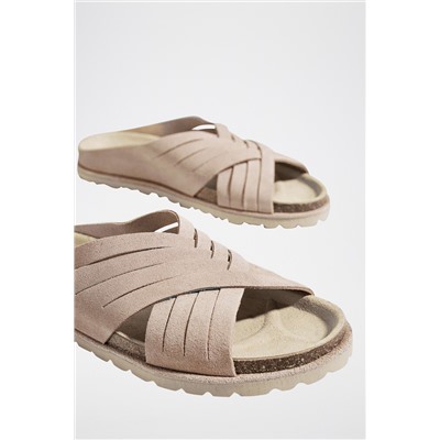 Sandalias de nobuk Rosa empolvado