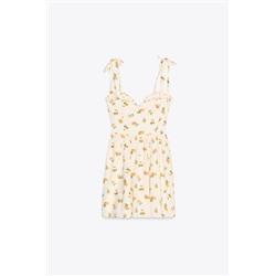 ORANGE PRINT POPLIN DRESS
