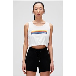 Bad Bear, Kadın Raınbow Tank-top Crop - Kırık Beyaz