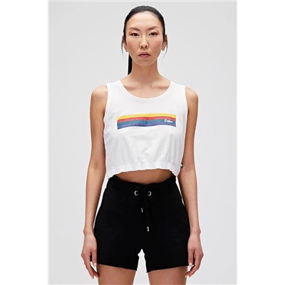 Bad Bear, Kadın Raınbow Tank-top Crop - Kırık Beyaz
