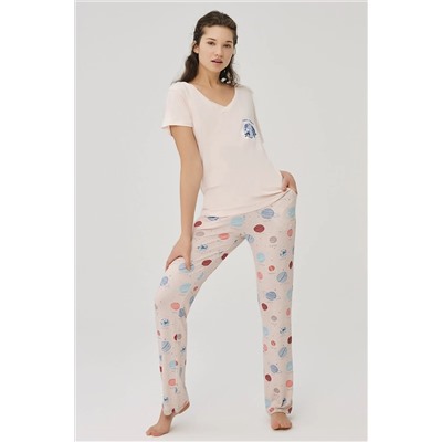 Dagi Kadın Pudra Gezegen Pijama Takımı B0221Y0006