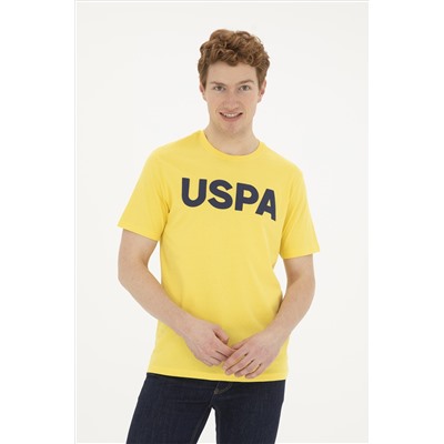 Erkek Regular Fit Bisiklet Yaka Sarı Basic Tişört