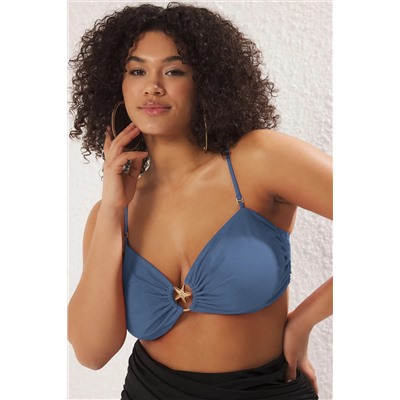 Mavi Yıldız Aksesuar Detaylı Askılı Büyük Beden Bikini Üstü TBBSS25CT00003