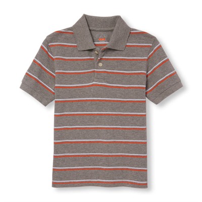 Boys Short Sleeve Striped Polo
