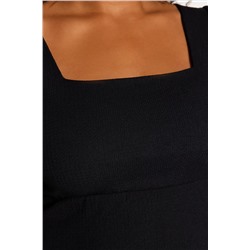 Siyah Yırtmaçlı Örme Elbise TBBSS23AH00280