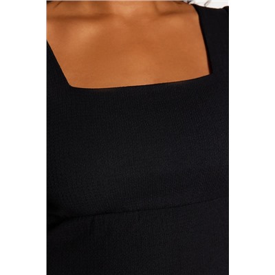 Siyah Yırtmaçlı Örme Elbise TBBSS23AH00280