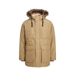 Parka con capucha Beige