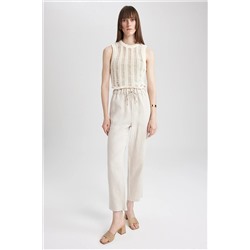 Defacto Jogger Kısa Paça %100 Keten Pantolon A5075AX23SM