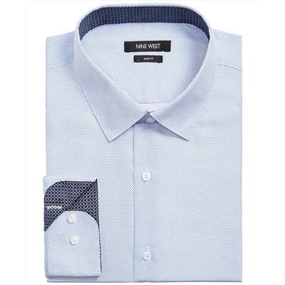 Nine West Men's Slim-Fit Performance Stretch Micro-Dot Dress Shirt