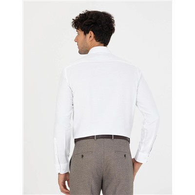 Beyaz Slim Fit Uzun Kollu Gömlek
