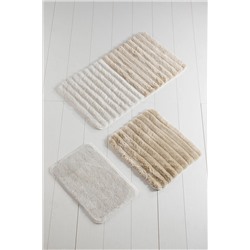 Chilai Home Soft Taş 3lü Set Banyo Halısı Yıkanabilir, Kaymaz Taban 8694545028203