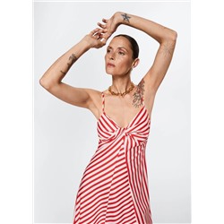Vestido rayas algodón -  Mujer | MANGO OUTLET España