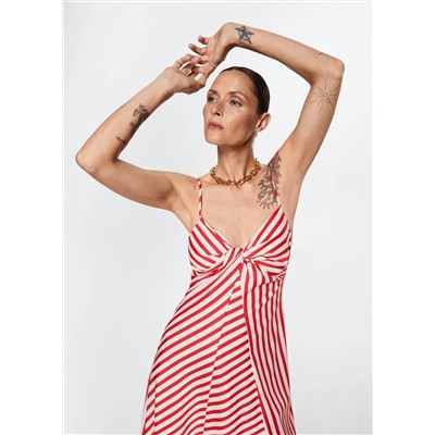 Vestido rayas algodón -  Mujer | MANGO OUTLET España
