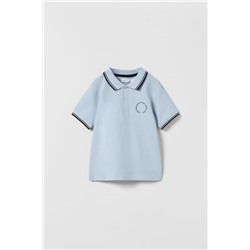 RIBBED POLO SHIRT WITH SLOGANS