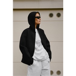 SOFT NEOPRENE-EFFECT BOMBER JACKET