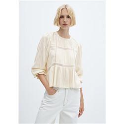 Blusa bordado manga abullonada