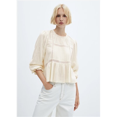 Blusa bordado manga abullonada