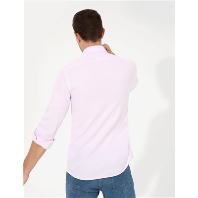 Pembe Slim Fit Oxford Gömlek