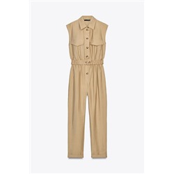 SLEEVELESS JUMPSUIT WITH BELT