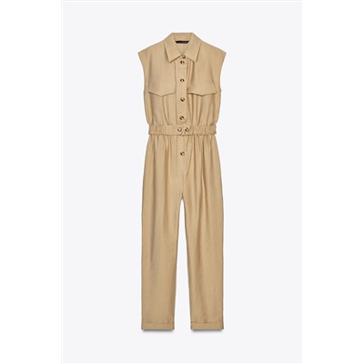 SLEEVELESS JUMPSUIT WITH BELT