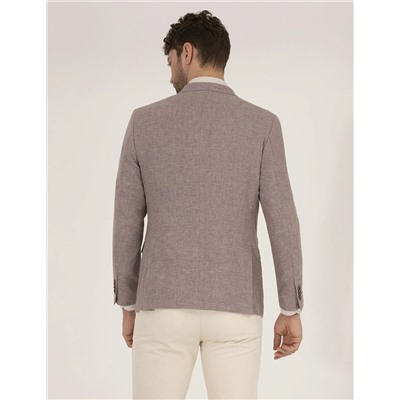 Gül Kurusu Keten Karışımlı Blazer Ceket