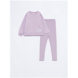 MATCHING RIBBED SWEATSHIRT AND LEGGINGS