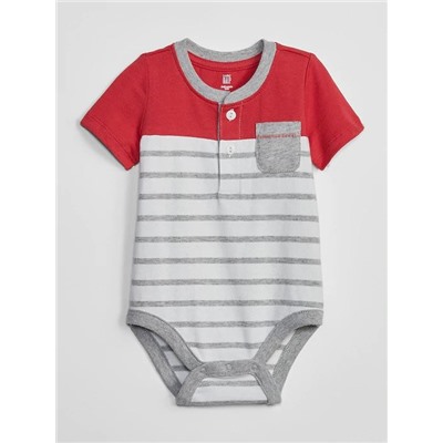 Baby Stripe Henley Bodysuit
