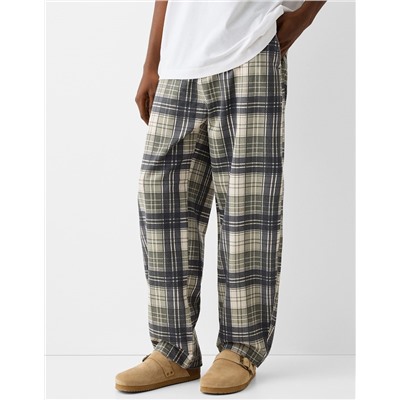 Checked balloon fit trousers