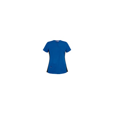 UA Butter-Soft STRETCH Scrubs V-Neck Top w/ Side Knit Panels