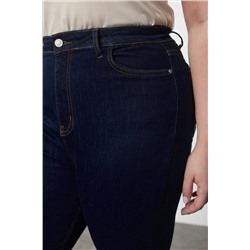 Koyu Mavi Yüksel Bel Toparlayıcı Büyük Beden Skinny Jeans TBBAW25CJ00016