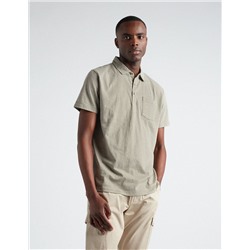 Striped Polo, Men, Beige