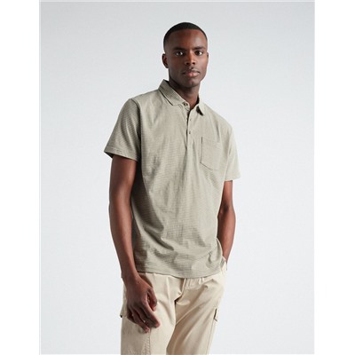 Striped Polo, Men, Beige