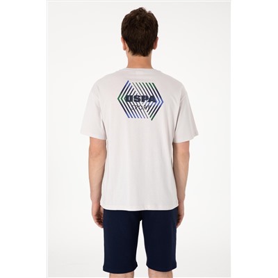 Erkek Comfort Fit Bisiklet Yaka Açık Gri Tişört