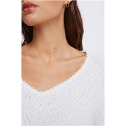 Jersey chenilla escote puntilla