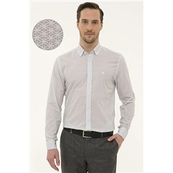 Pierre Cardin Siyah Detaylı Beyaz Slim Fit Gömlek G021GL004.000.1113026
