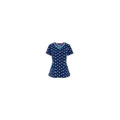 heartsoul Scrubs She's A Heart Breaker Print Top